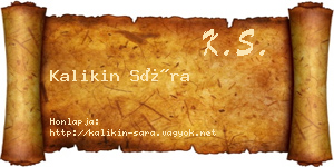Kalikin Sára névjegykártya